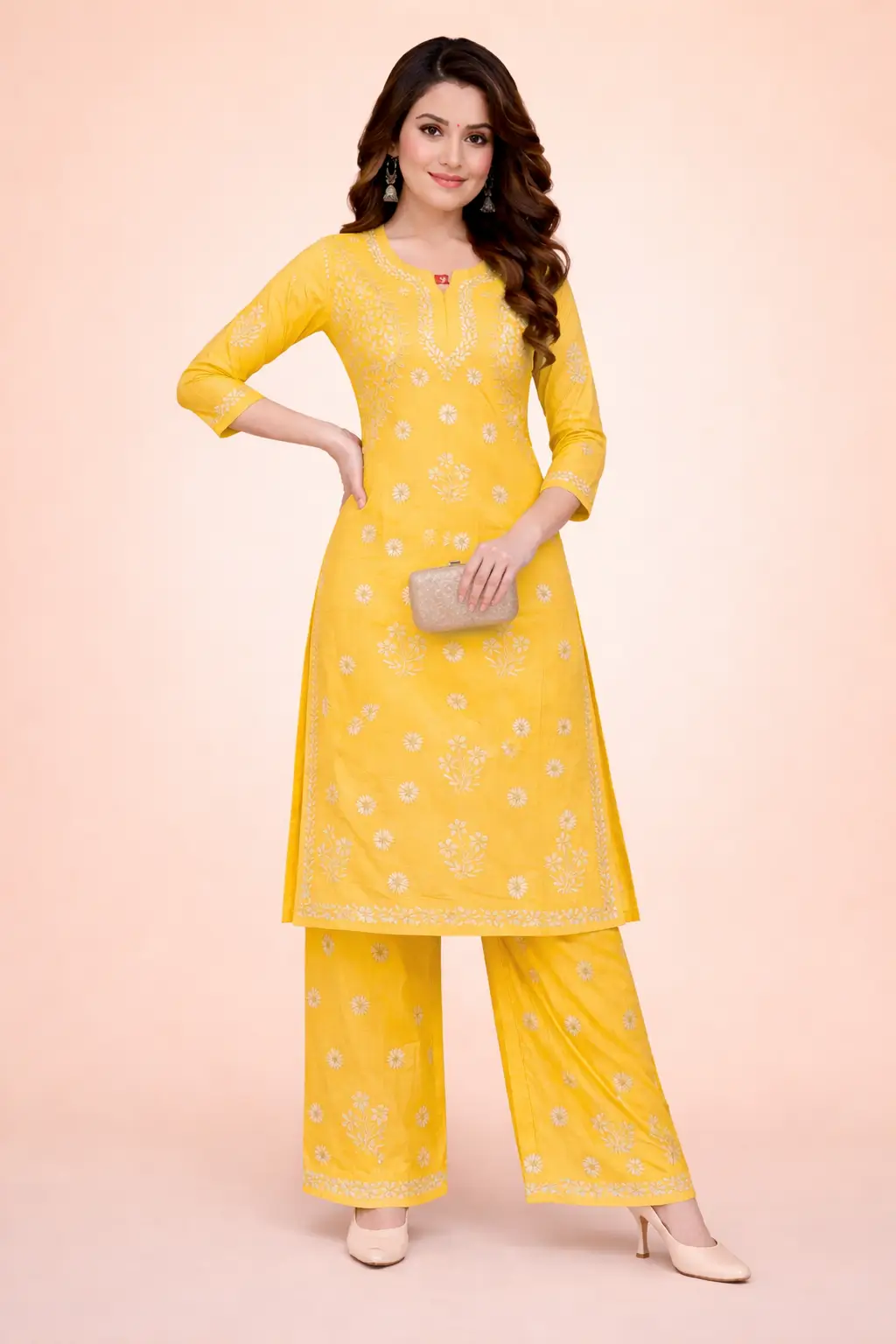 Chikankari Kurta Palazzo Set
