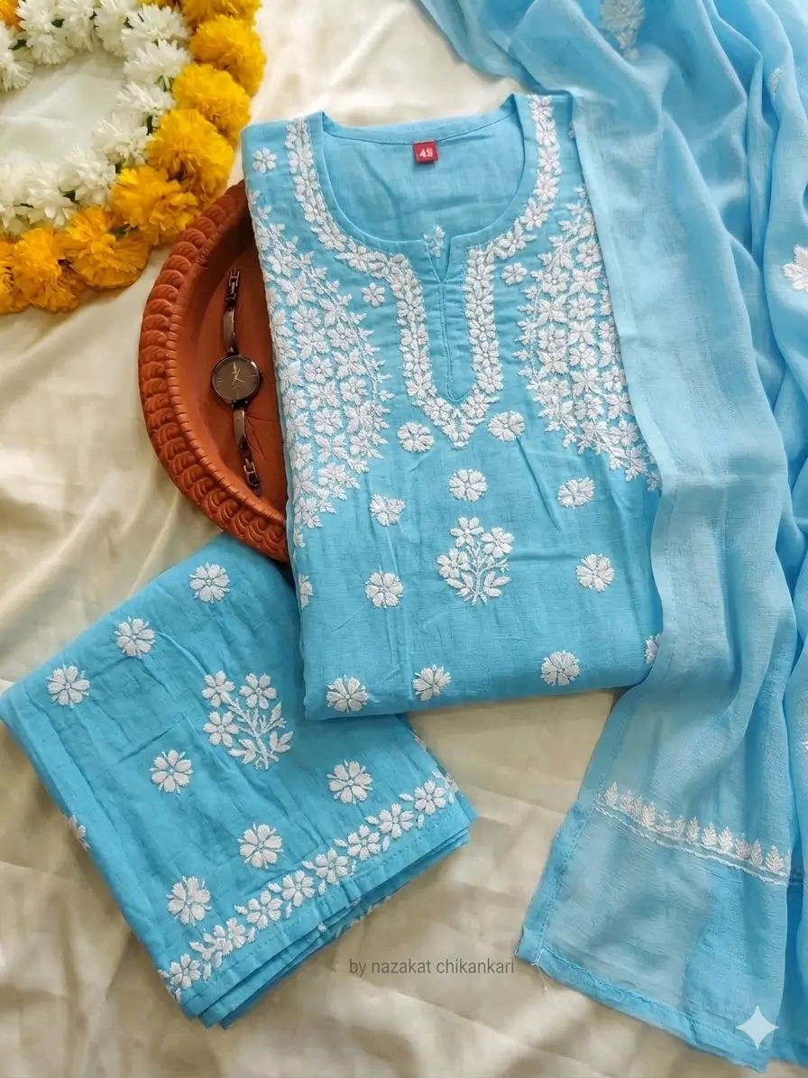 Chikankari Kurta Palazzo Set
