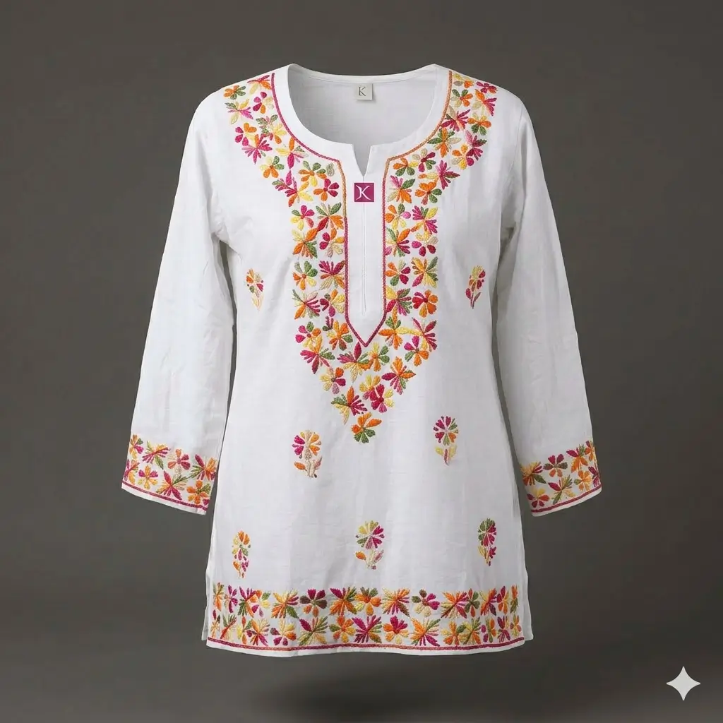 Chikankari Short Kurti
