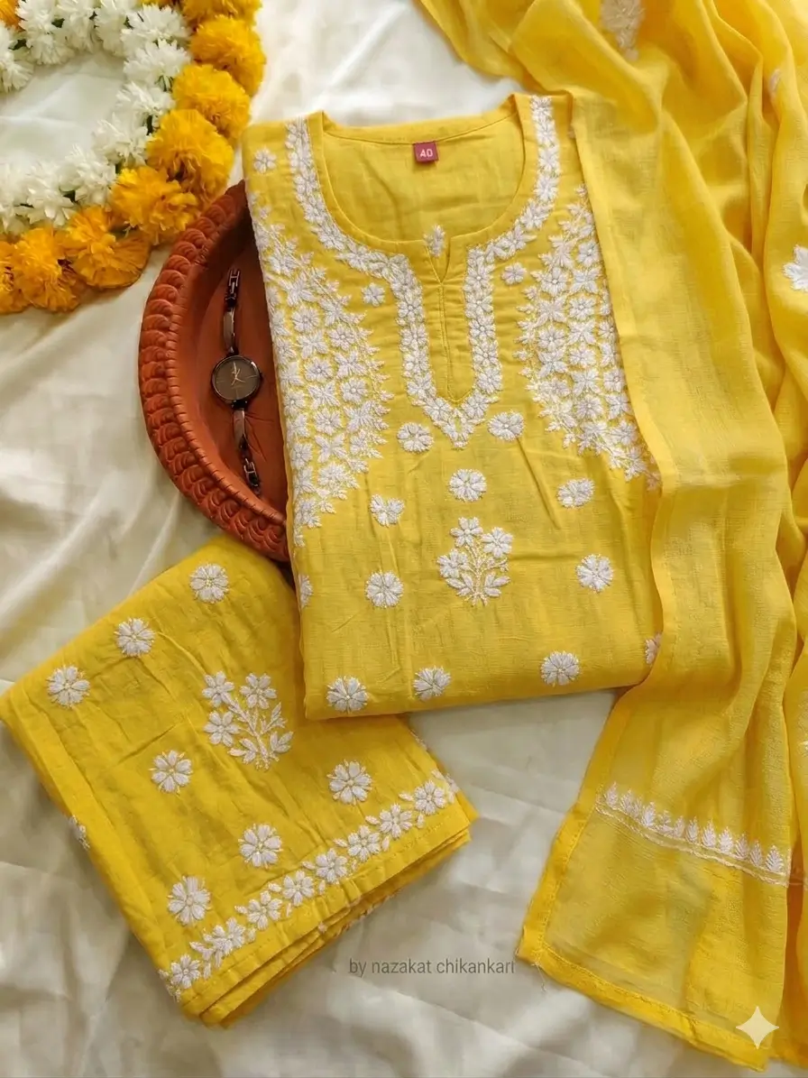 Chikankari Kurta Palazzo Set