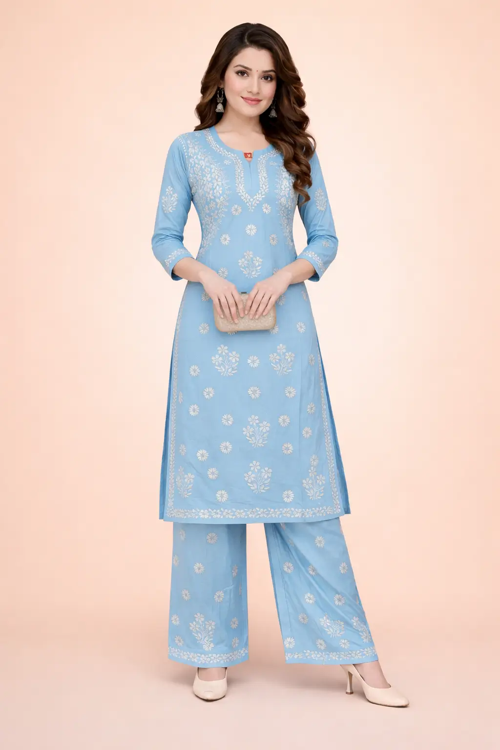 Chikankari Kurta Palazzo Set