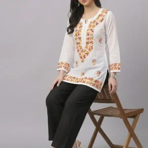 Chikankari Short Kurti